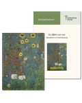 „Da blüht uns was.“  Schulentlass (2019) zur "Blütentüte" und Karte „Bauerngarten mit Sonnenblumen“ (G. Klimt)